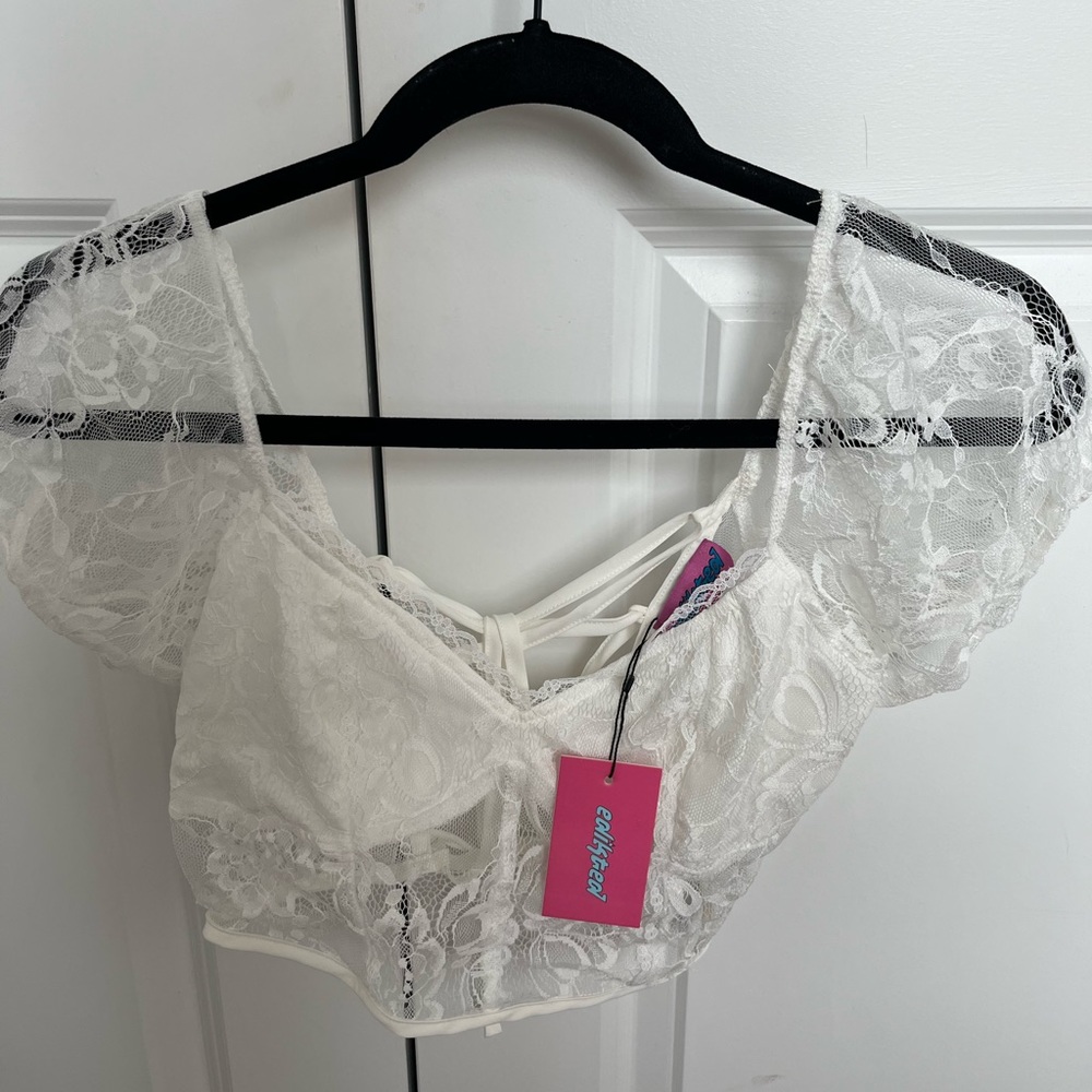 Cute white lace top